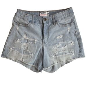 Girls Abercrombie Kids Light Blue Distressed Jean Shorts Size 13/14